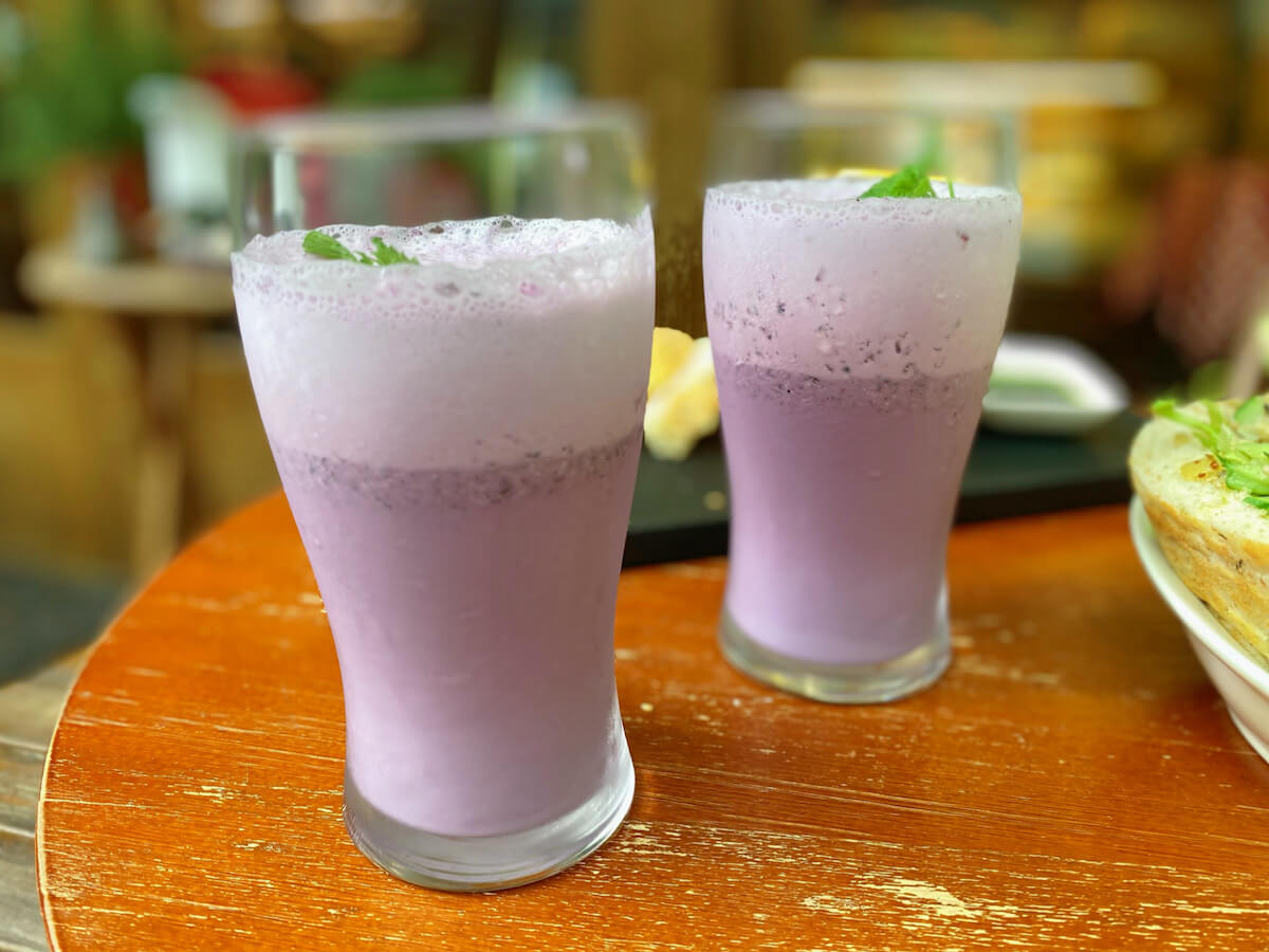 Blueberry yogurt drinks