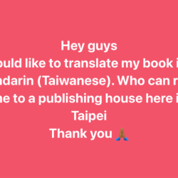 I would like to translate my book into Mandarin (Taiwanese)